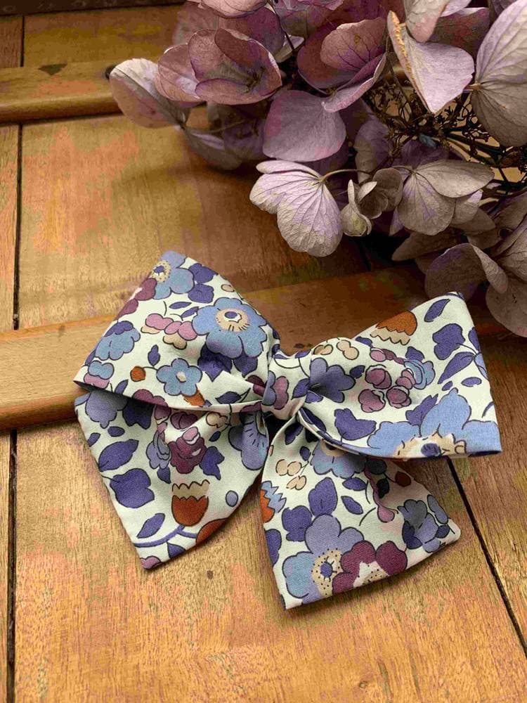 Barrette Liberty Betsy Aubergine Gros noeud