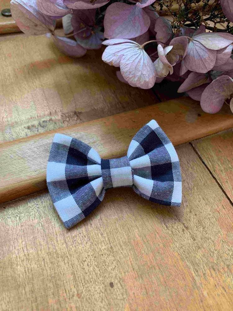 Barrette Vichy marine Taille M