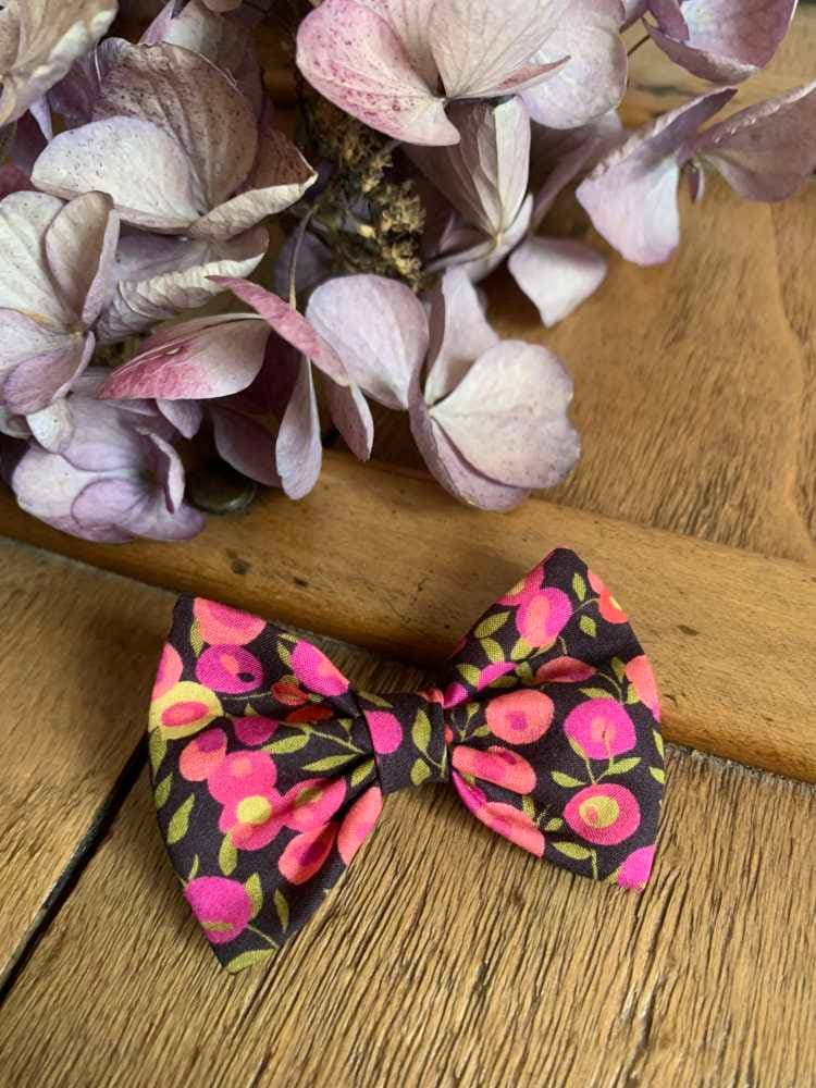 Barrette Liberty Wiltshire noir et rose Taille M