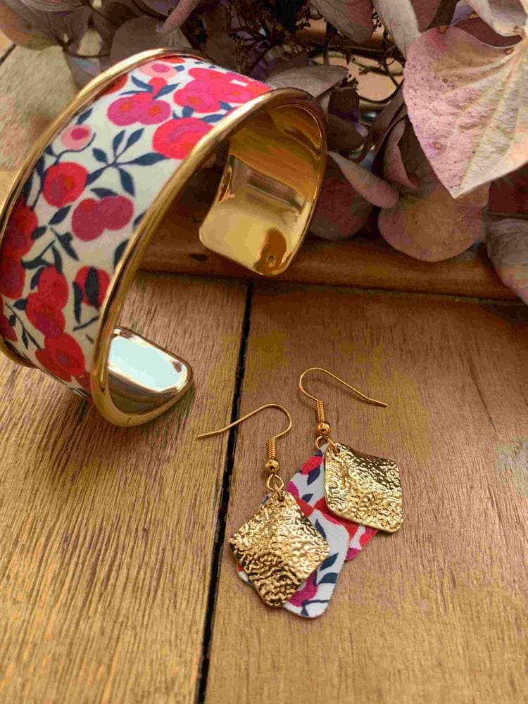 Boucles d'oreilles losange Liberty Wiltshire rouge