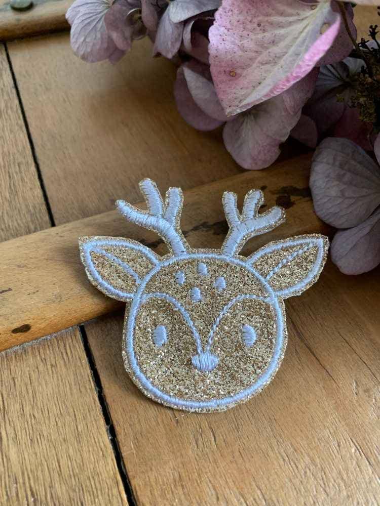 Barrette brodée renne