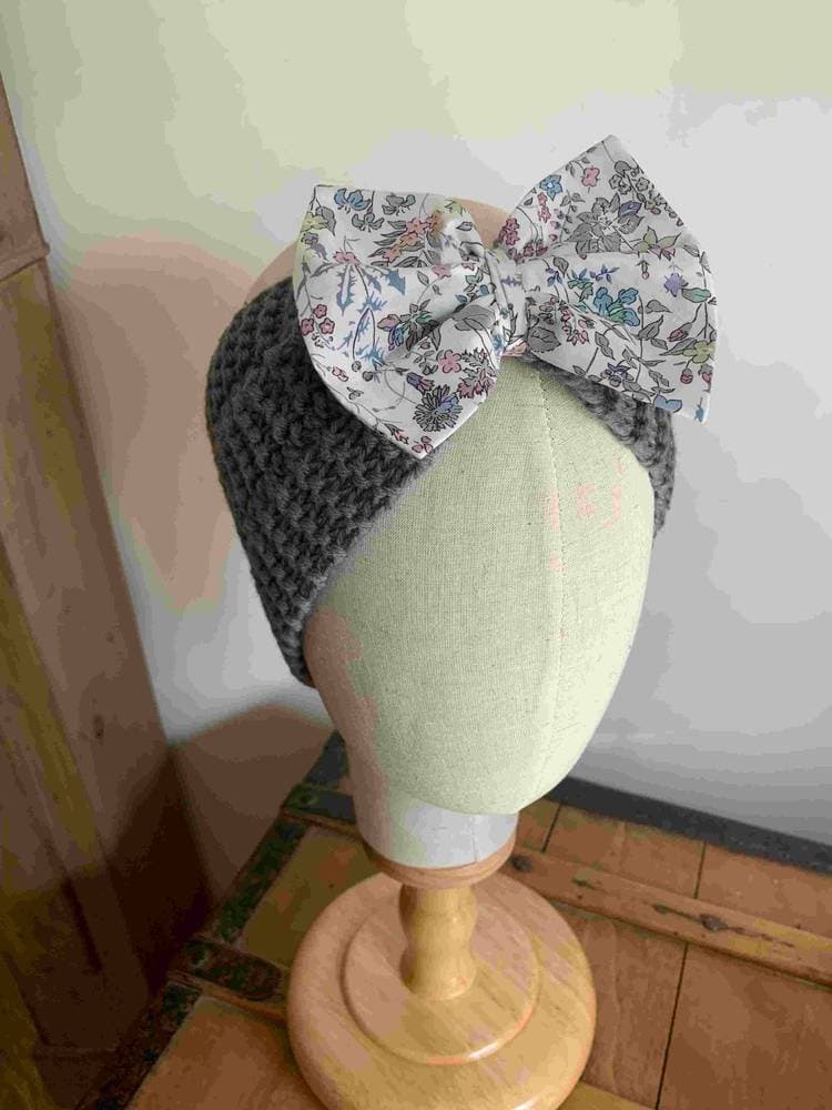 Bandeau Cache oreilles gris Liberty Field Flowers à partir de 2 ans