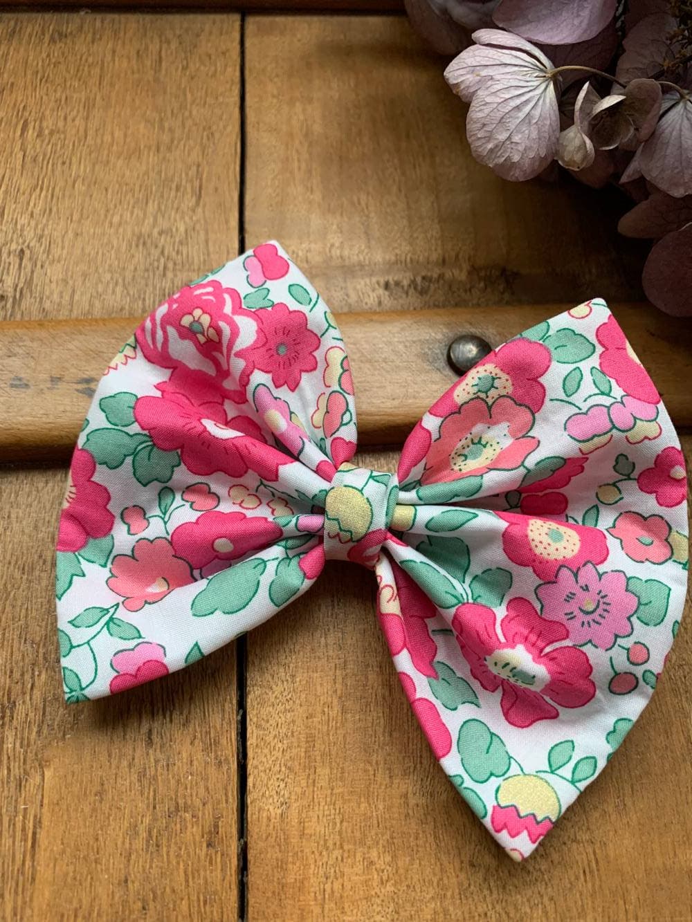 Barrette Liberty Betsy Pink and gold XL Papillon