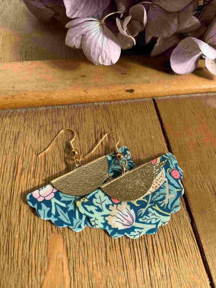 Boucles d'oreilles éventail Liberty Strawberry Thief