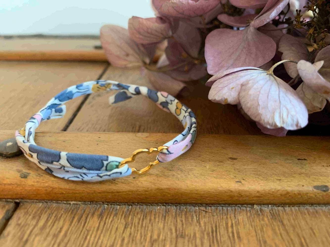 Bracelet Liberty Betsy denim petit nuage doré 