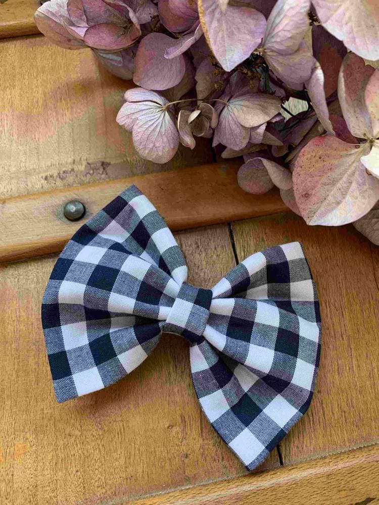 Barrette Vichy marine Taille L