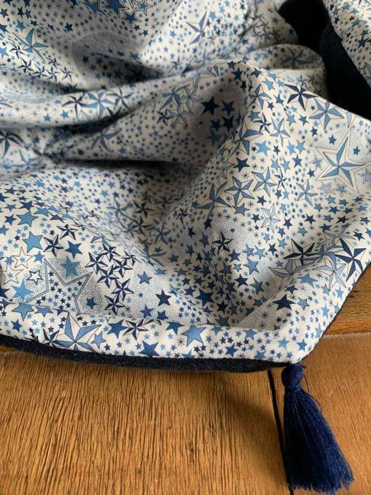 Chèche Liberty Adelajda bleu doublure chaude