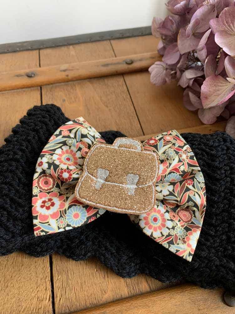 Barrette brodée cartable