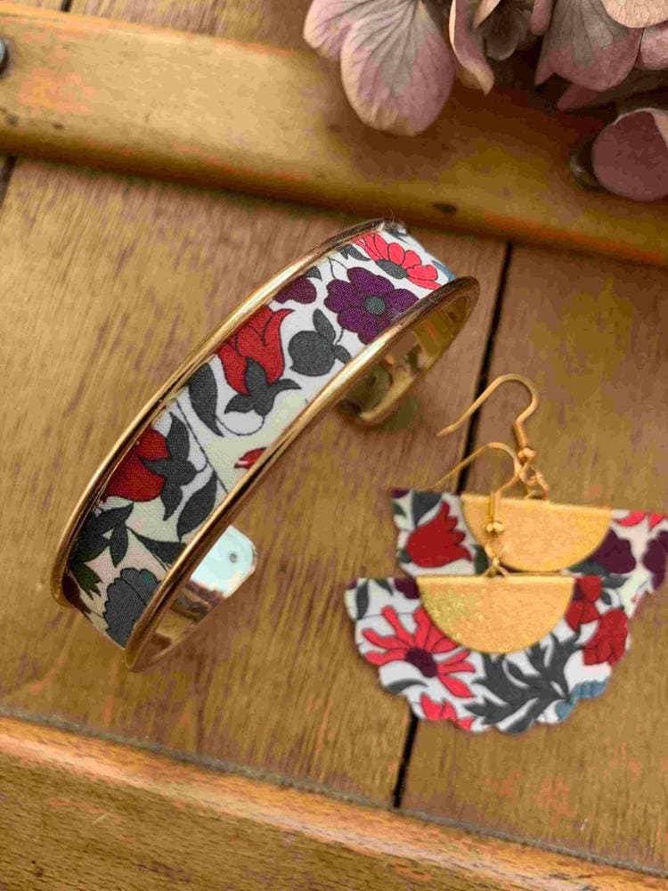Manchette dorée Liberty Poppy & Daisy dusk