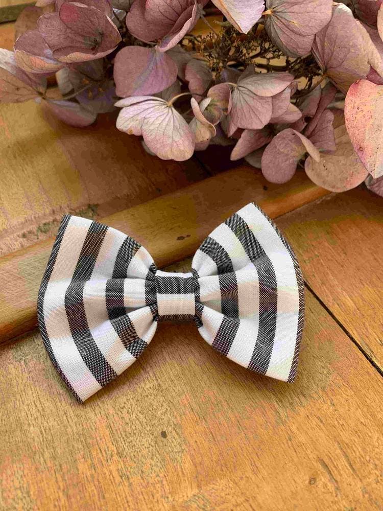 Barrette Rayée Gris et blanc Taille L