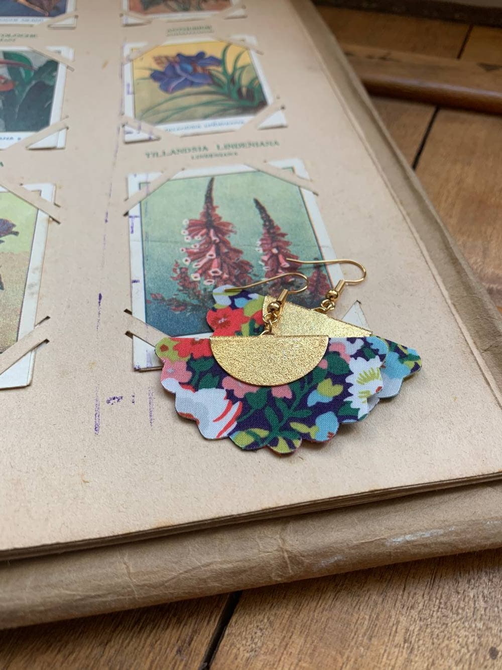 Boucles d'oreilles éventail Liberty au choix sur commande