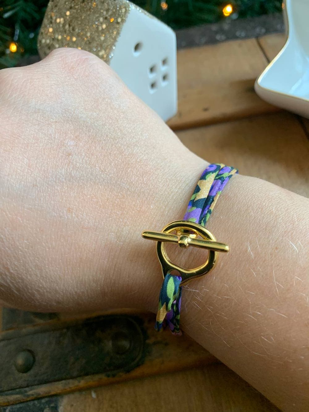 Bracelet Wiltshire stars violet bijou fermoir