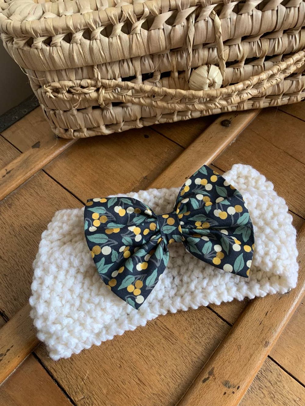 Bandeau Cache oreilles écru Liberty Cherry Drop à partir de 2 ans