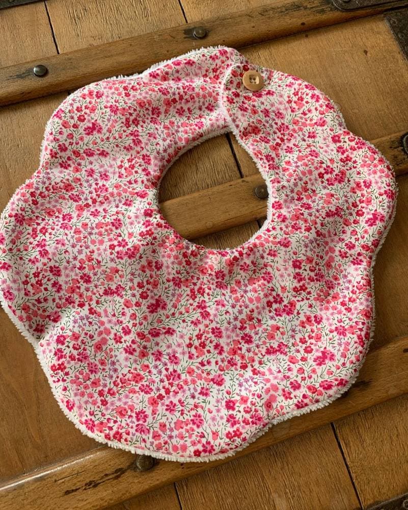 Bavoir nuage Liberty Phoebe rose