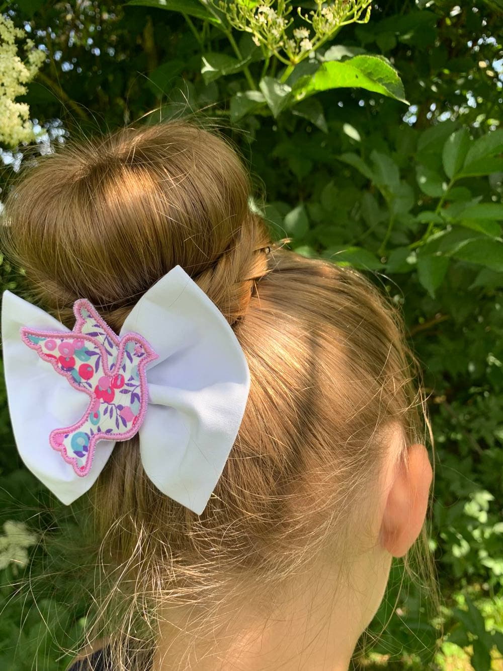 Barrette brodée Colombe Liberty au choix sur commande