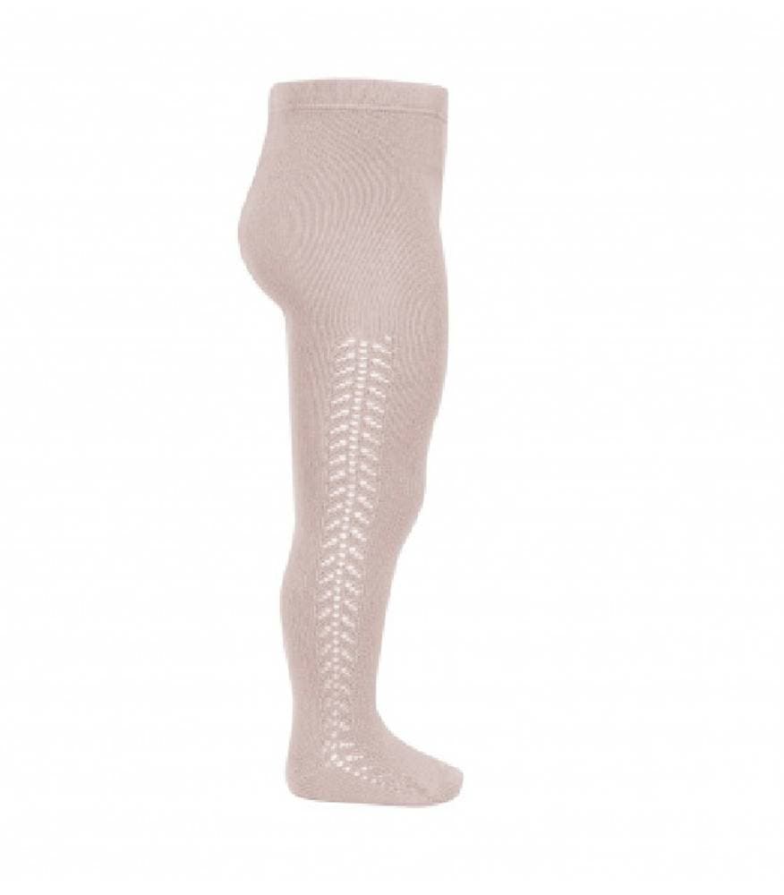 Collants Condor chauds ajourés latéral coloris vieux rose