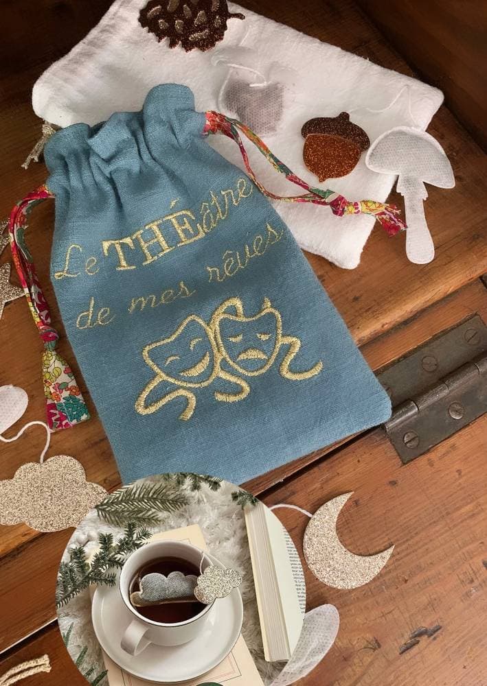 Pochon à message pour le Thé + 5 sachets de thé