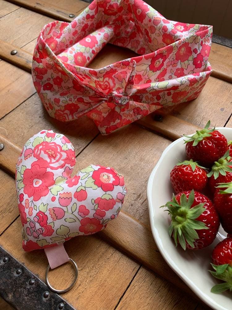 Porte clé coeur Liberty au choix sur commande