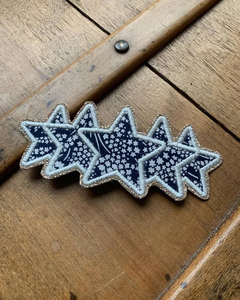 Barrette brodée Étoiles Liberty Whispering grand modèle