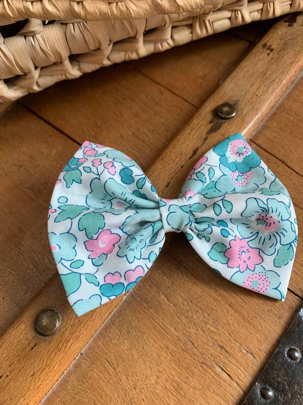 Barrette Liberty Betsy Mint et rose Taille XL