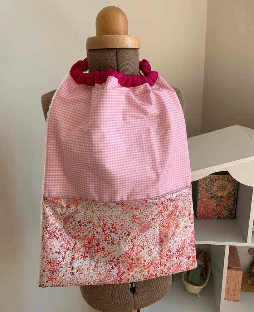 Bavoir géant enduit à enfiler Vichy et Adelajda