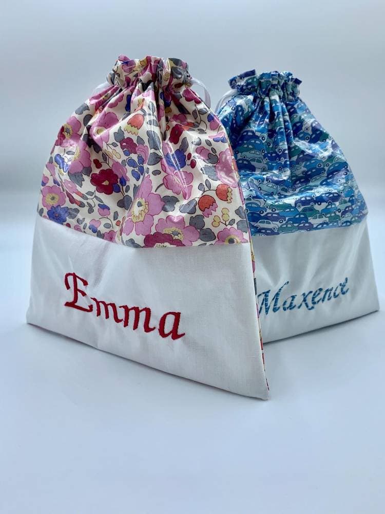 Pochon à gouter enduit à personnaliser avec le prénom de l'enfant