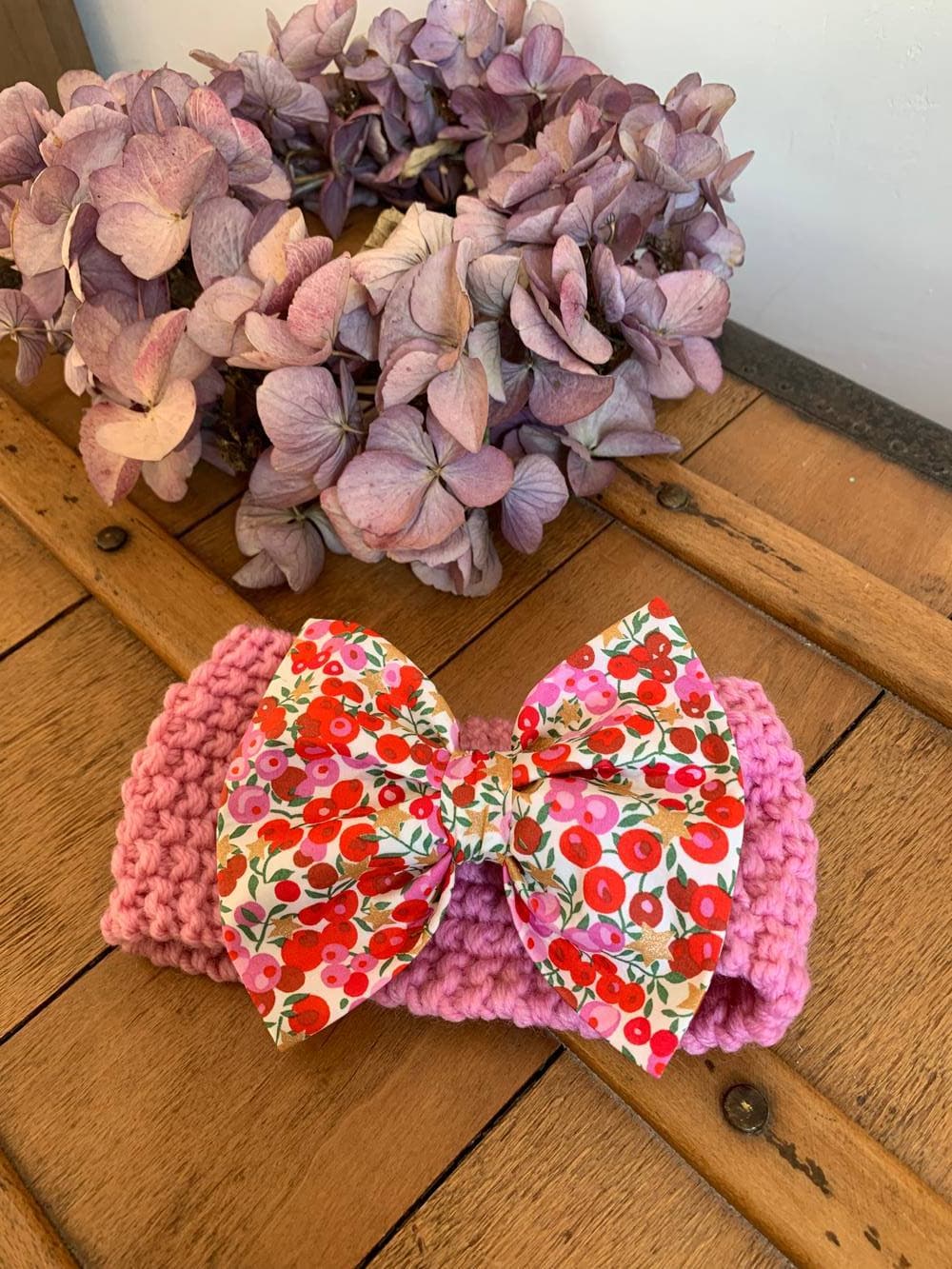 Bandeau cache oreilles 0-24 mois rose Liberty Wiltshire Star