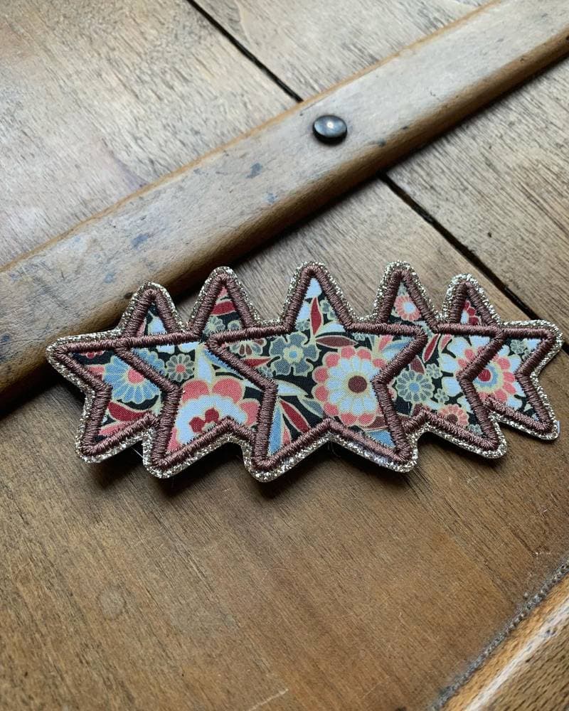 Barrette brodée Etoiles Liberty Operatta grand modèle