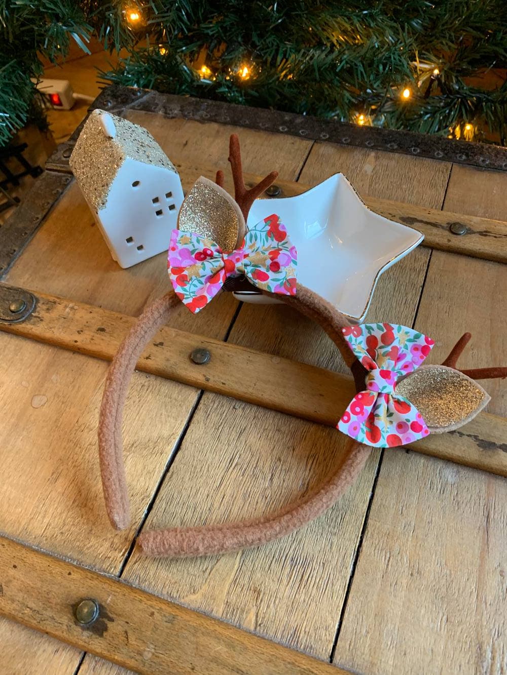 Serre-tête décoré petit faon à personnaliser avec le liberty de votre choix