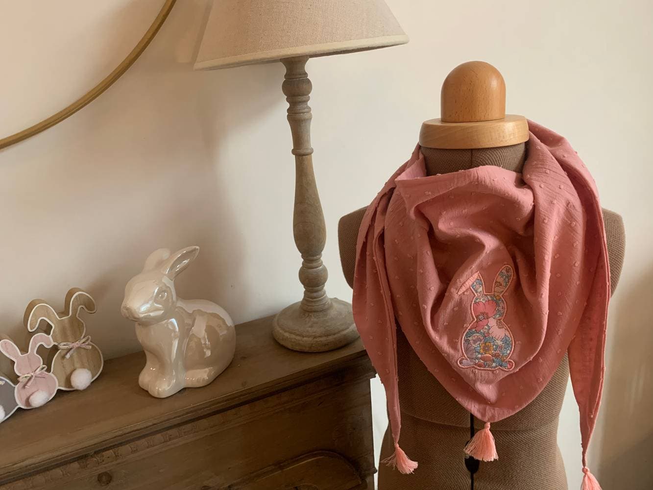 Chèche enfant plumetis ou double gaze à personnaliser sur commande