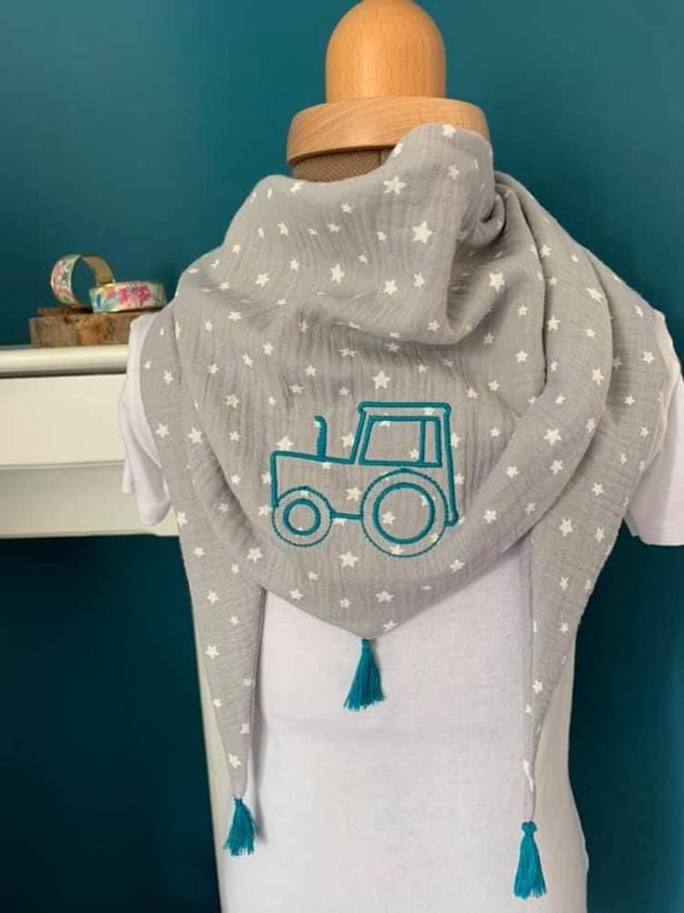 Chèche enfant plumetis ou double gaze à personnaliser sur commande