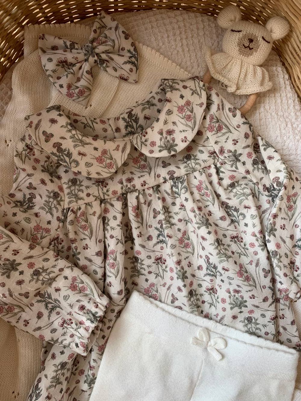 Blouse Charlie double gaze bio « Les petits chardons » sur commande